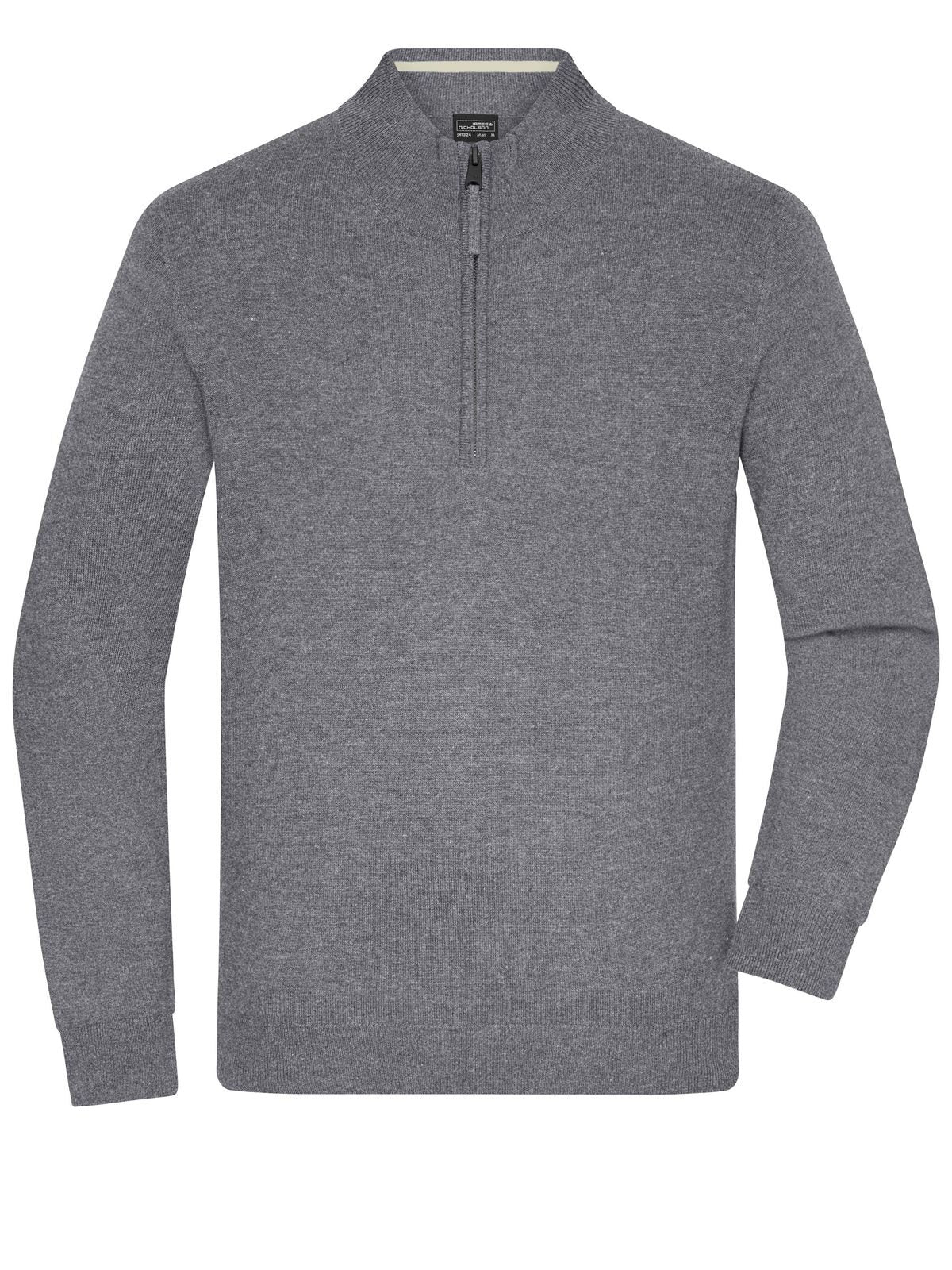 Half-Zip Troyer Herren Strick / Weste – Daiber – Farbe grey-heather – individuell veredelbar