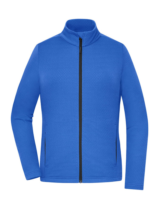 Ladies' Sports Structured Fleece Jacket GRS Damen – Daiber – Farbe peacock-blue – individuell veredelbar