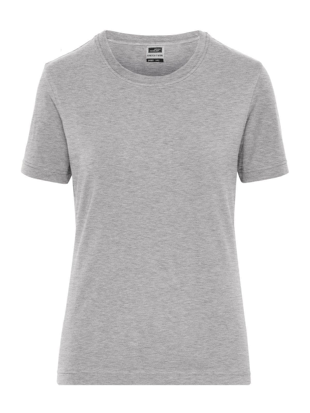 Ladies' Bio Stretch-T Work - Solid Damen T-Shirt – Daiber – Farbe grey-heather – individuell veredelbar