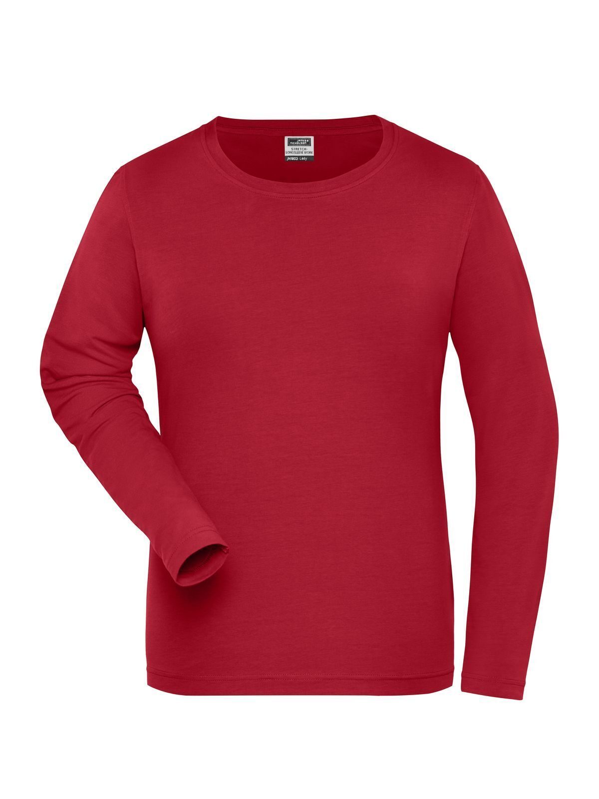 Ladies' Bio Stretch-Longsleeve Work - Solid Damen T-Shirt – Daiber – Farbe Rot – individuell veredelbar