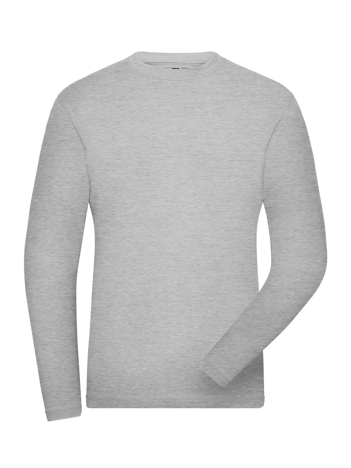 Bio Stretch-Longsleeve Work - Solid Herren T-Shirt – Daiber – Farbe grey-heather – individuell veredelbar