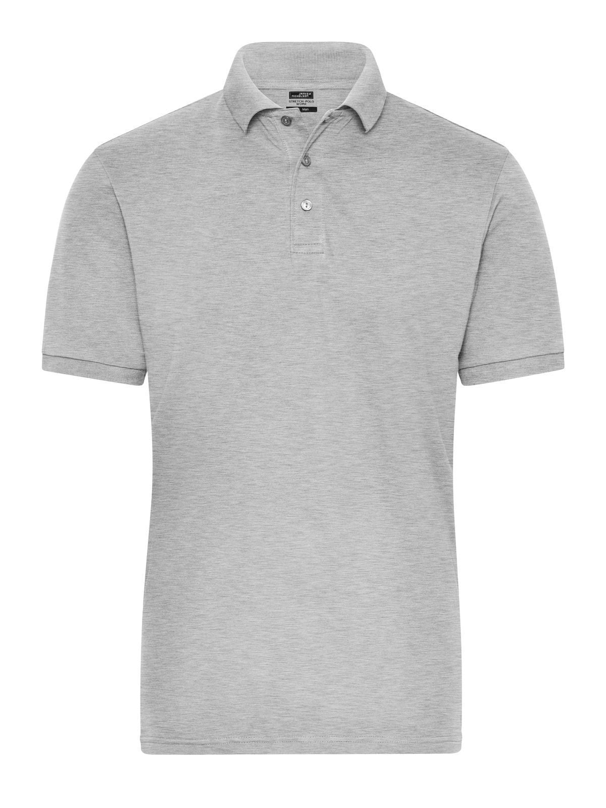 Bio Stretch-Polo Work - Solid Herren Poloshirt – Daiber – Farbe grey-heather – individuell veredelbar