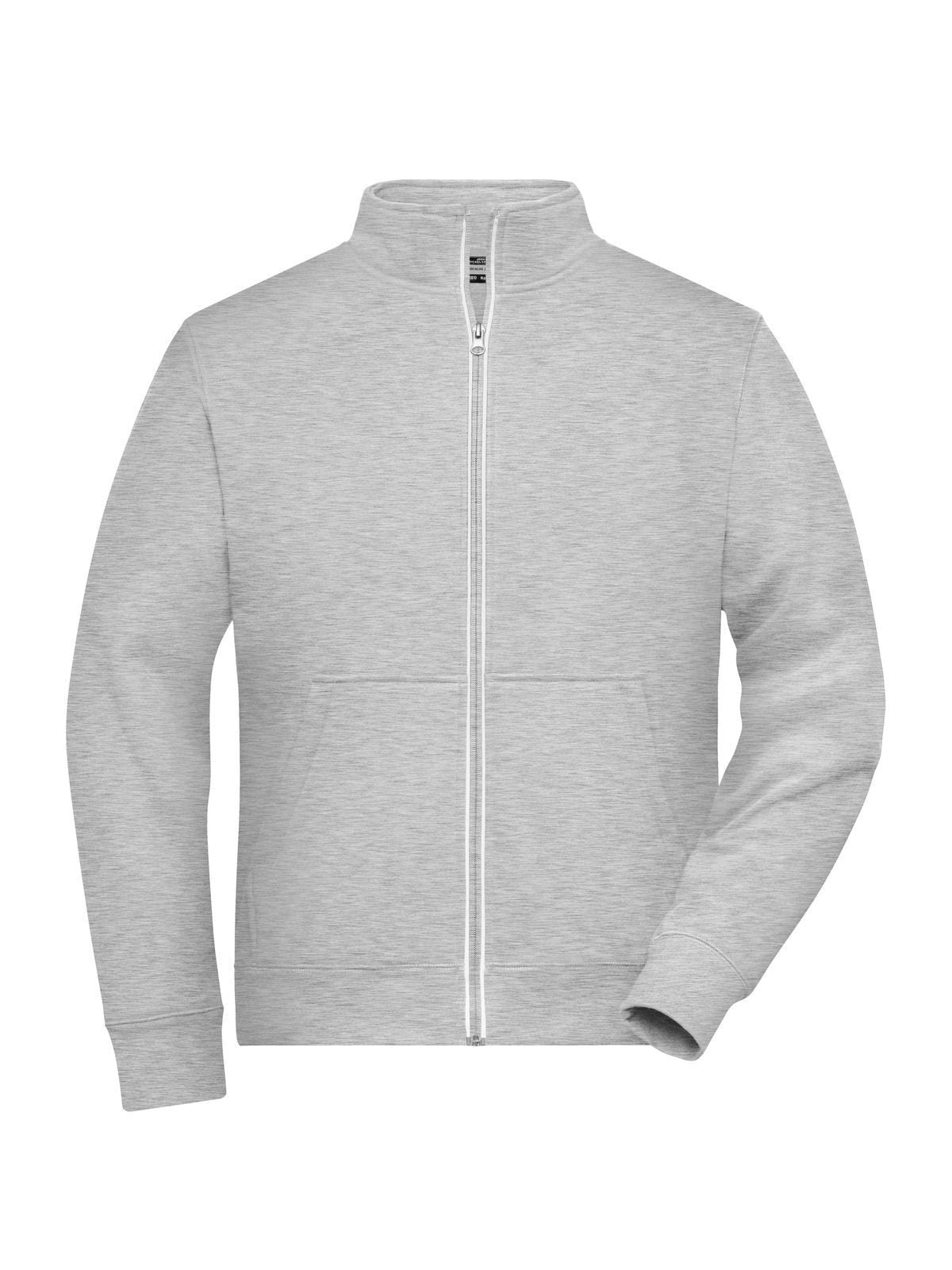 Doubleface Work Jacket - Solid Herren Sweatshirt / Hoodie – Daiber – Farbe grey-heather – individuell veredelbar