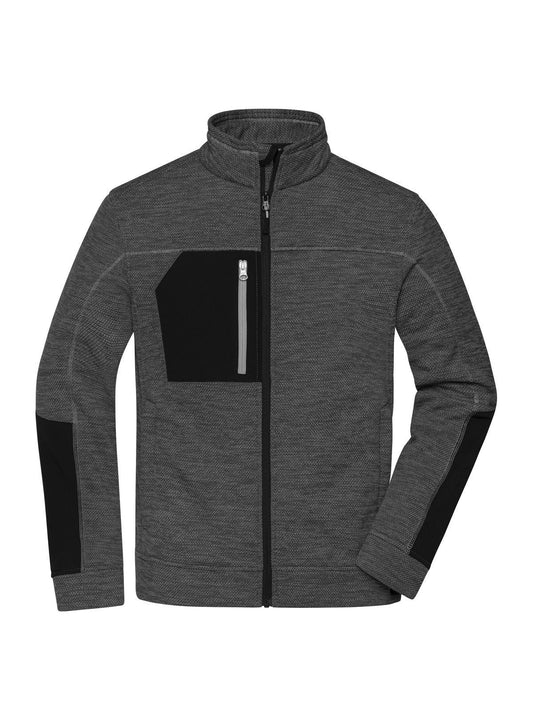 Structure Fleece Jacket Herren – Daiber – Farbe black-melange/black/silver – individuell veredelbar