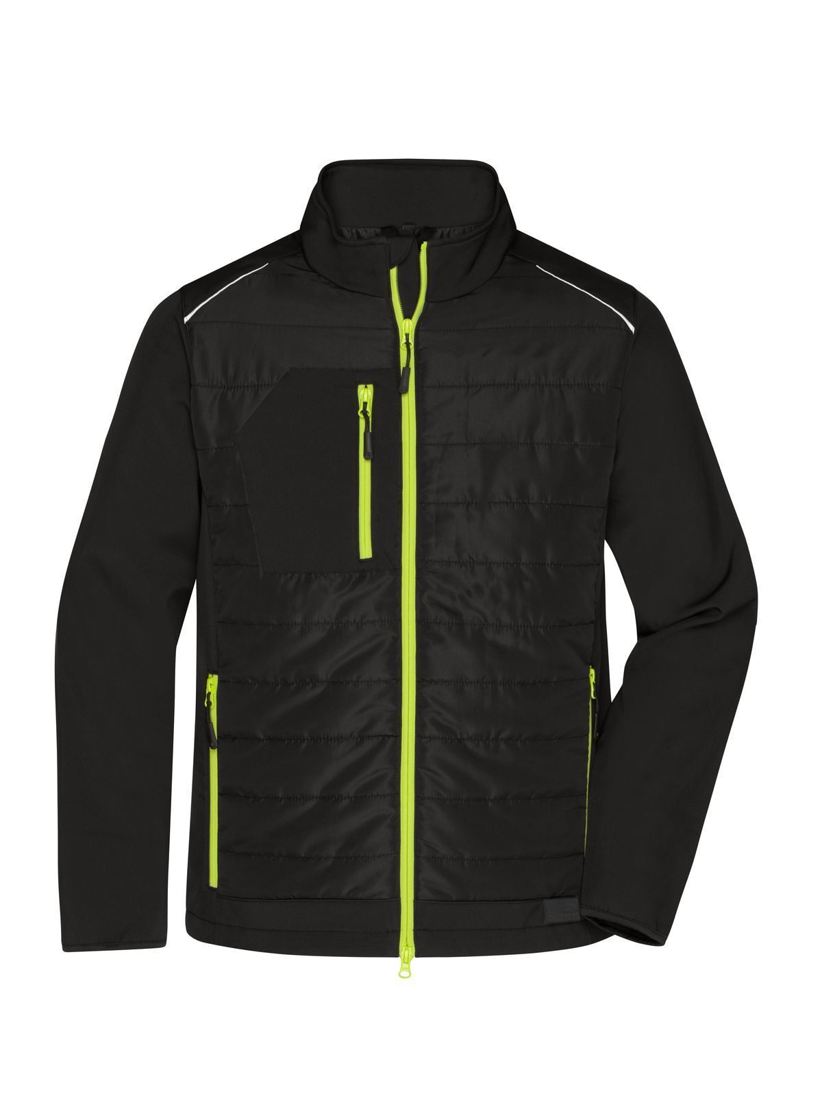 Hybrid Jacket Herren Softshell – Daiber – Farbe black/neon-yellow – individuell veredelbar