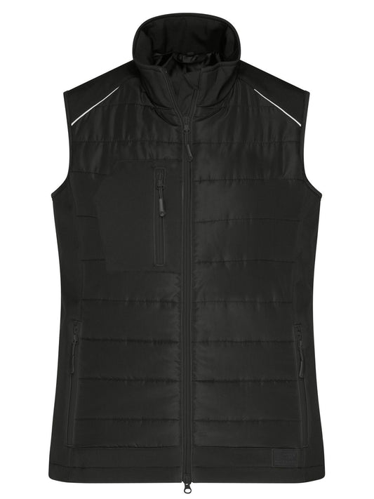 Ladies' Hybrid Vest Damen Softshell – Daiber – Farbe black/black – individuell veredelbar