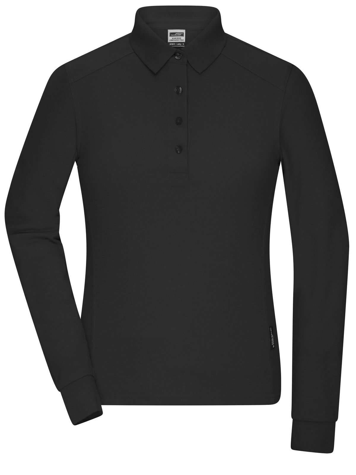 Ladies' Workwear-Longsleeve Polo Damen Poloshirt – Daiber – Farbe Schwarz – individuell veredelbar