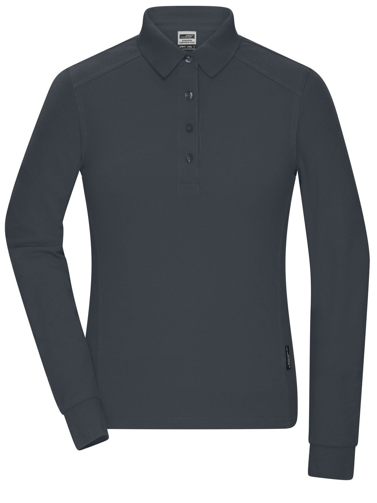 Ladies' Workwear-Longsleeve Polo Damen Poloshirt – Daiber – Farbe carbon – individuell veredelbar