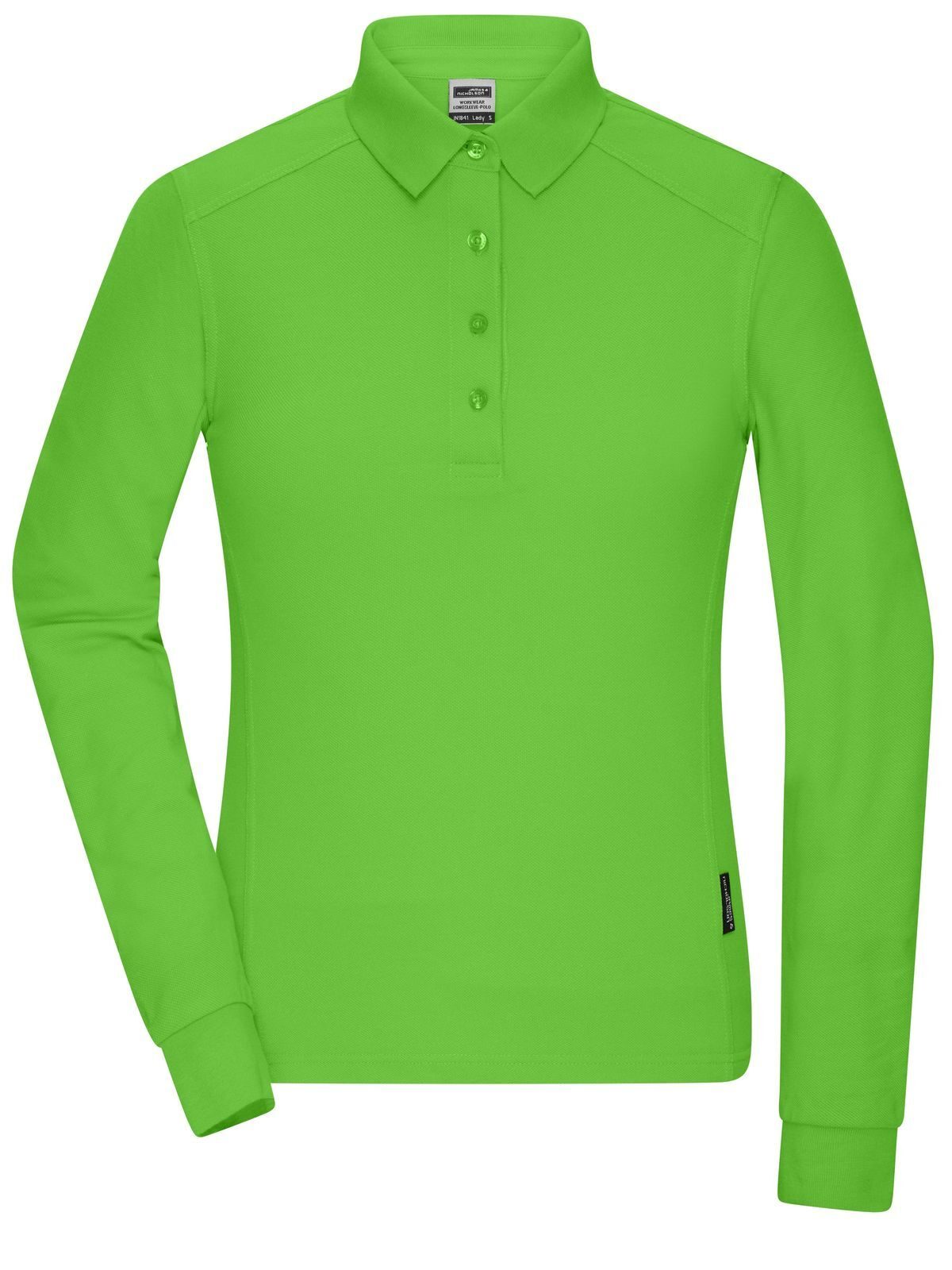 Ladies' Workwear-Longsleeve Polo Damen Poloshirt – Daiber – Farbe lime-green – individuell veredelbar