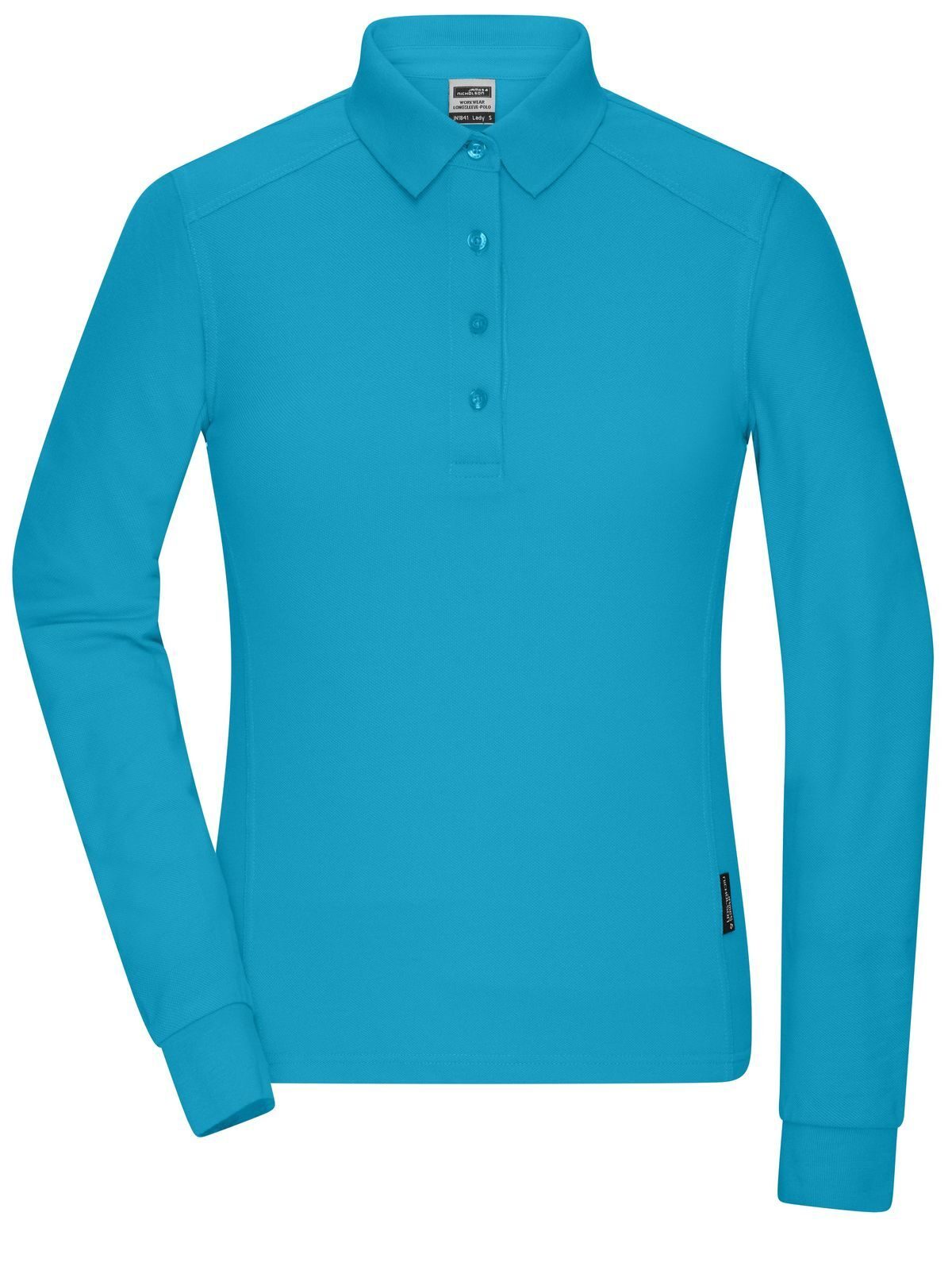 Ladies' Workwear-Longsleeve Polo Damen Poloshirt – Daiber – Farbe Türkis – individuell veredelbar