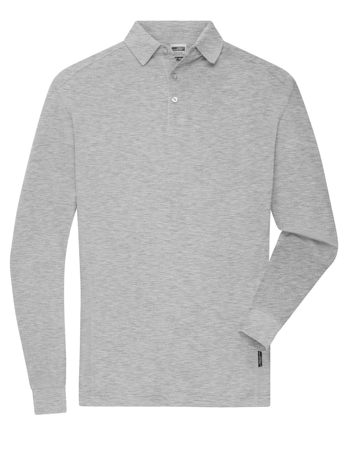 Workwear-Longsleeve Polo Herren Poloshirt – Daiber – Farbe grey-heather – individuell veredelbar