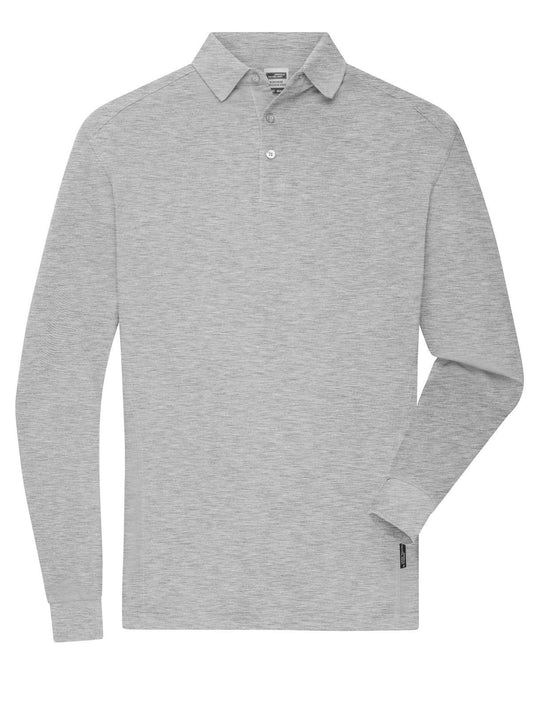 Workwear-Longsleeve Polo Herren Poloshirt – Daiber – Farbe grey-heather – individuell veredelbar
