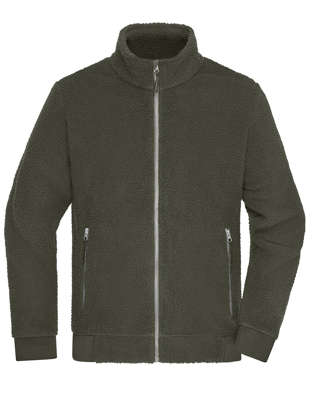 Sherpa Jacket Herren Fleece – Daiber – Farbe Olive – individuell veredelbar