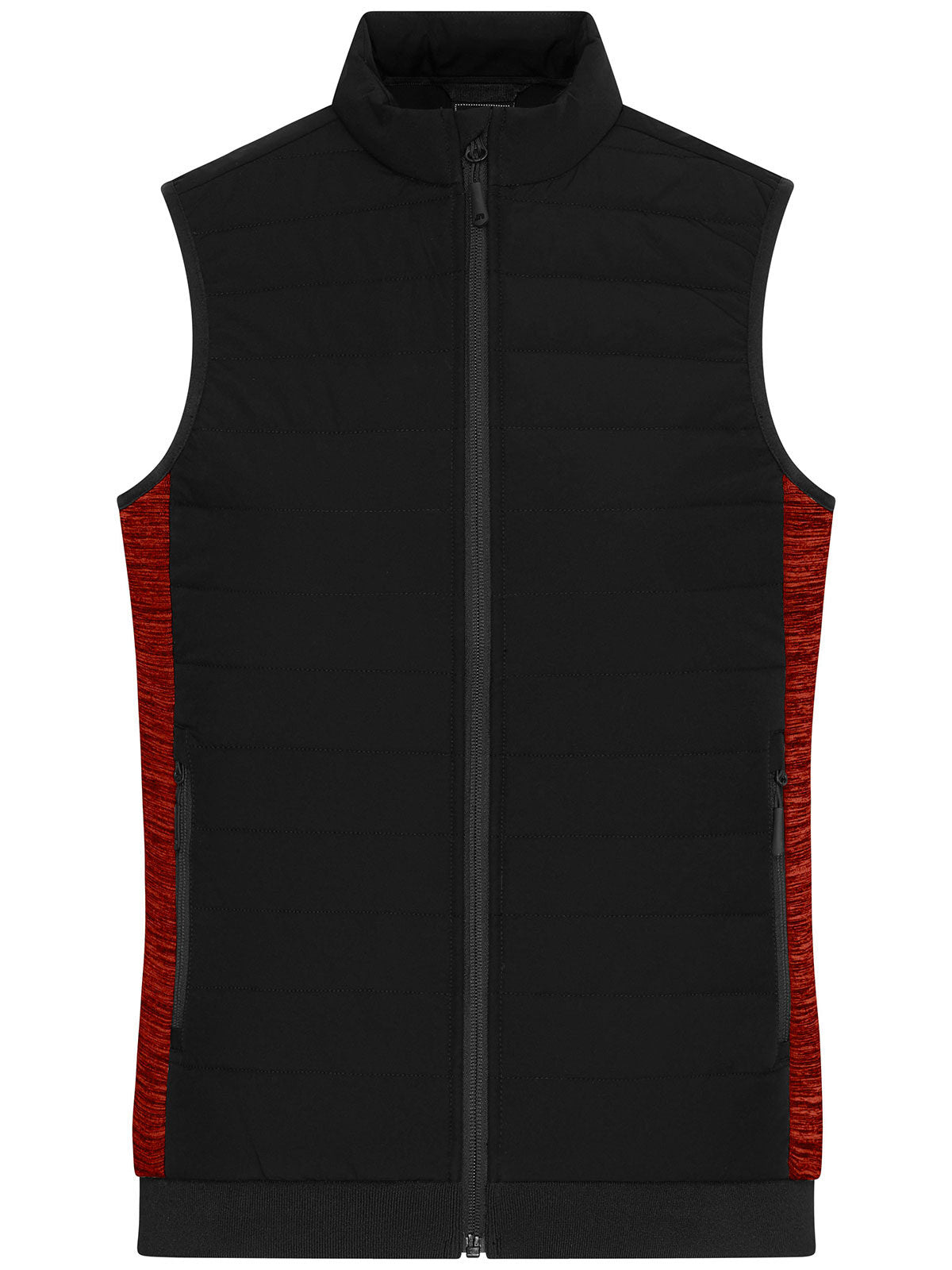 Ladies' Padded Hybrid Vest Damen Jacke – Daiber – Farbe black/red-melange – individuell veredelbar