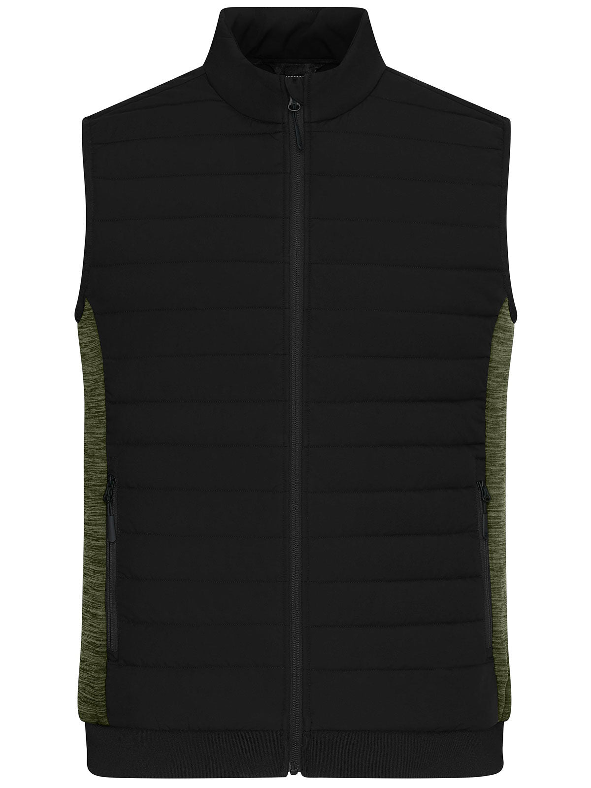 Padded Hybrid Vest Herren Jacke – Daiber – Farbe black/olive-melange – individuell veredelbar