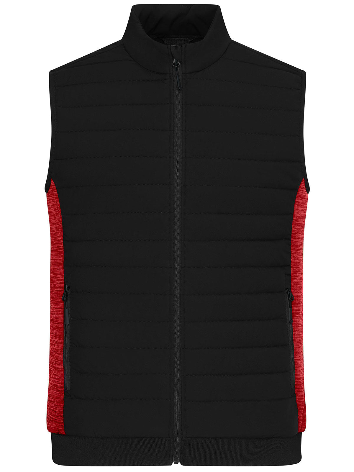 Padded Hybrid Vest Herren Jacke – Daiber – Farbe black/red-melange – individuell veredelbar