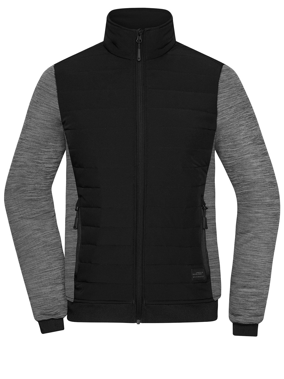 Ladies' Padded Hybrid Jacket Damen – Daiber – Farbe black/carbon-melange – individuell veredelbar