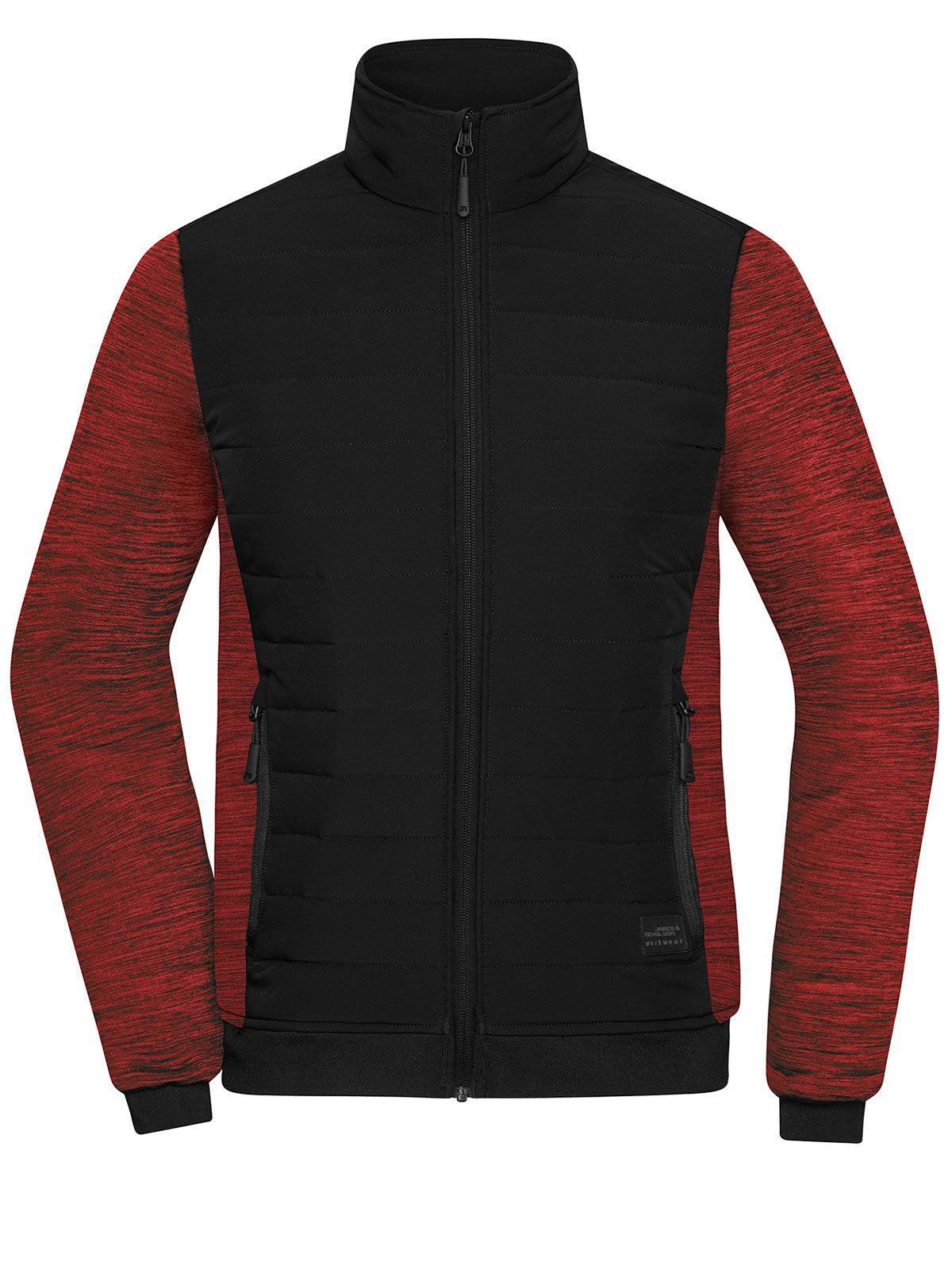 Ladies' Padded Hybrid Jacket Damen – Daiber – Farbe black/red-melange – individuell veredelbar