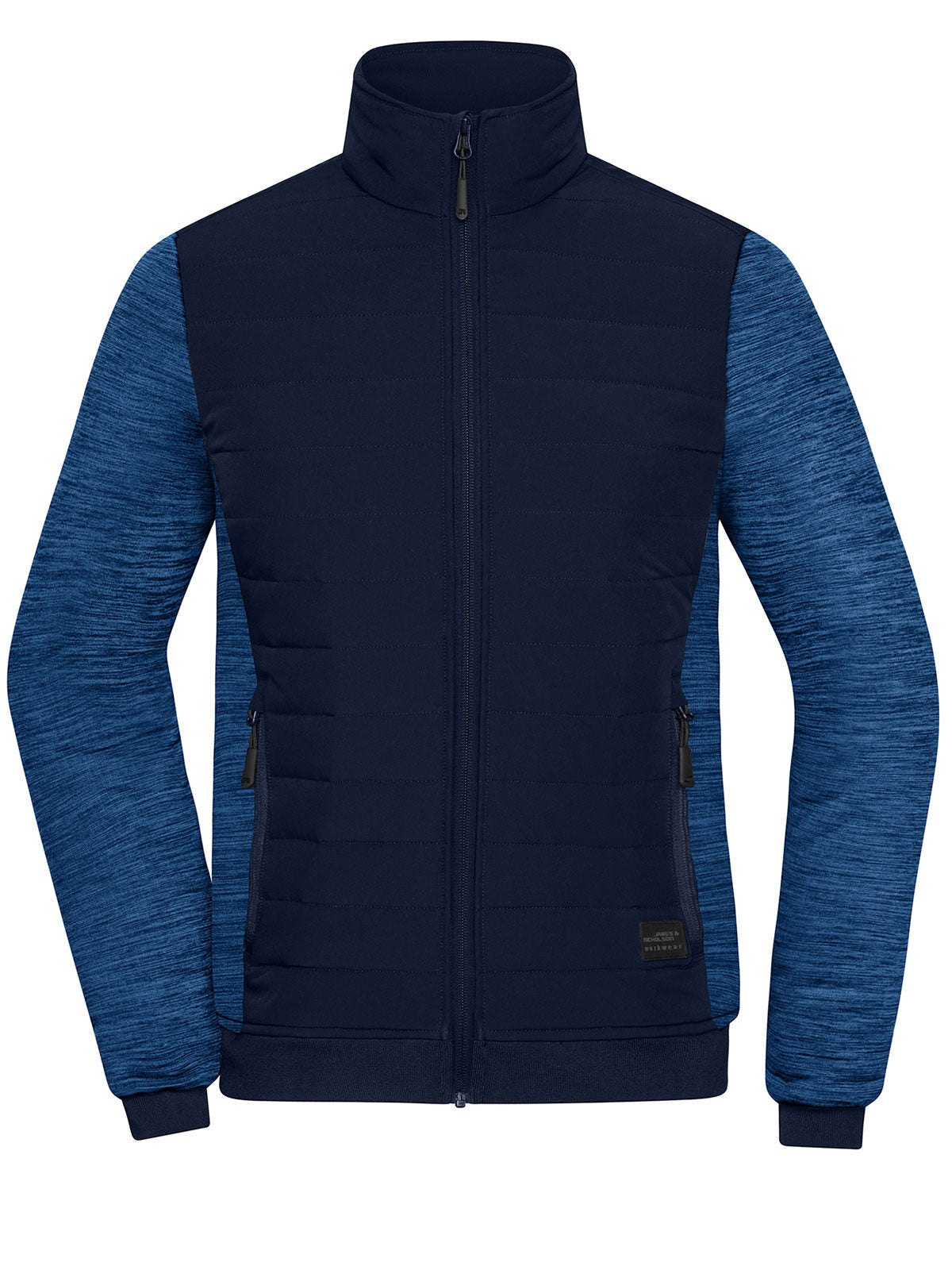 Ladies' Padded Hybrid Jacket Damen – Daiber – Farbe navy/royal-melange – individuell veredelbar