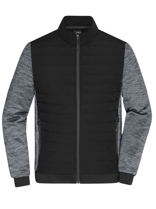 Padded Hybrid Jacket Herren – Daiber – Farbe black/carbon-melange – individuell veredelbar