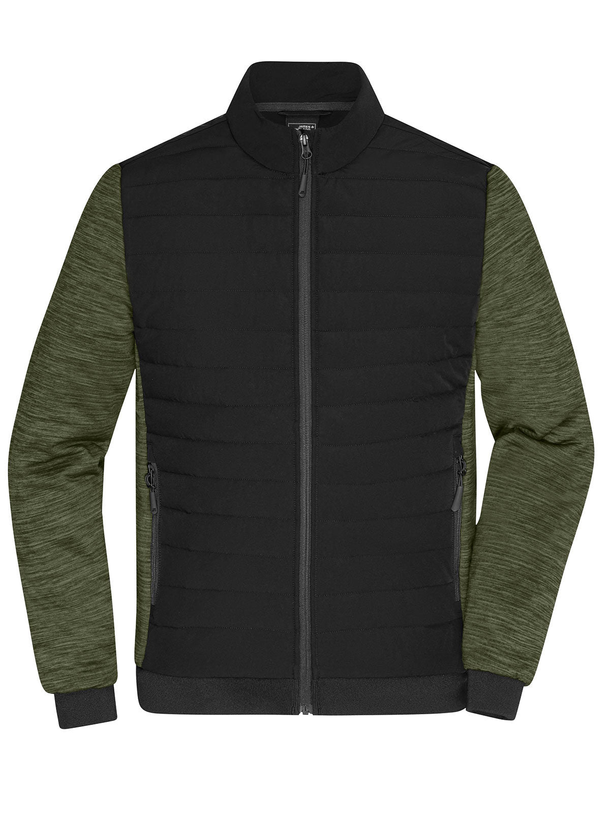 Padded Hybrid Jacket Herren – Daiber – Farbe black/olive-melange – individuell veredelbar
