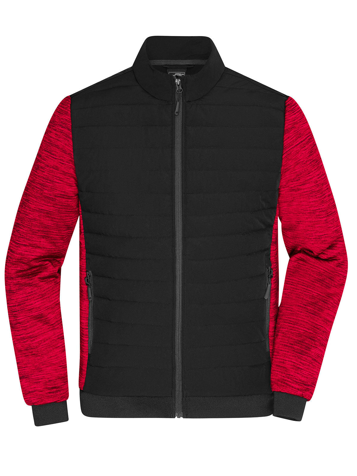 Padded Hybrid Jacket Herren – Daiber – Farbe black/red-melange – individuell veredelbar