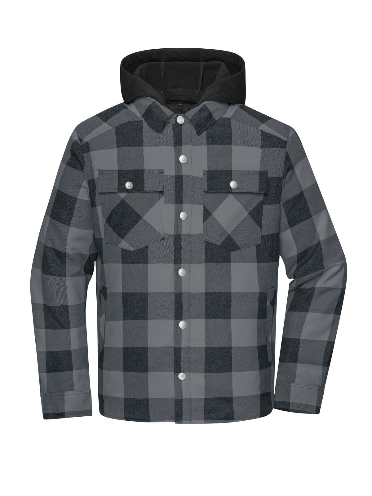 Workwear Check Shirt Jacket Herren – Daiber – Farbe black/metal-grey – individuell veredelbar