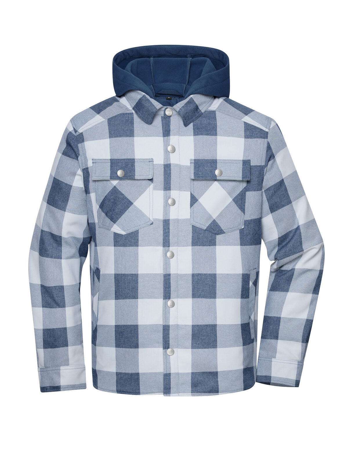Workwear Check Shirt Jacket Herren – Daiber – Farbe deep-blue/foggy-grey – individuell veredelbar