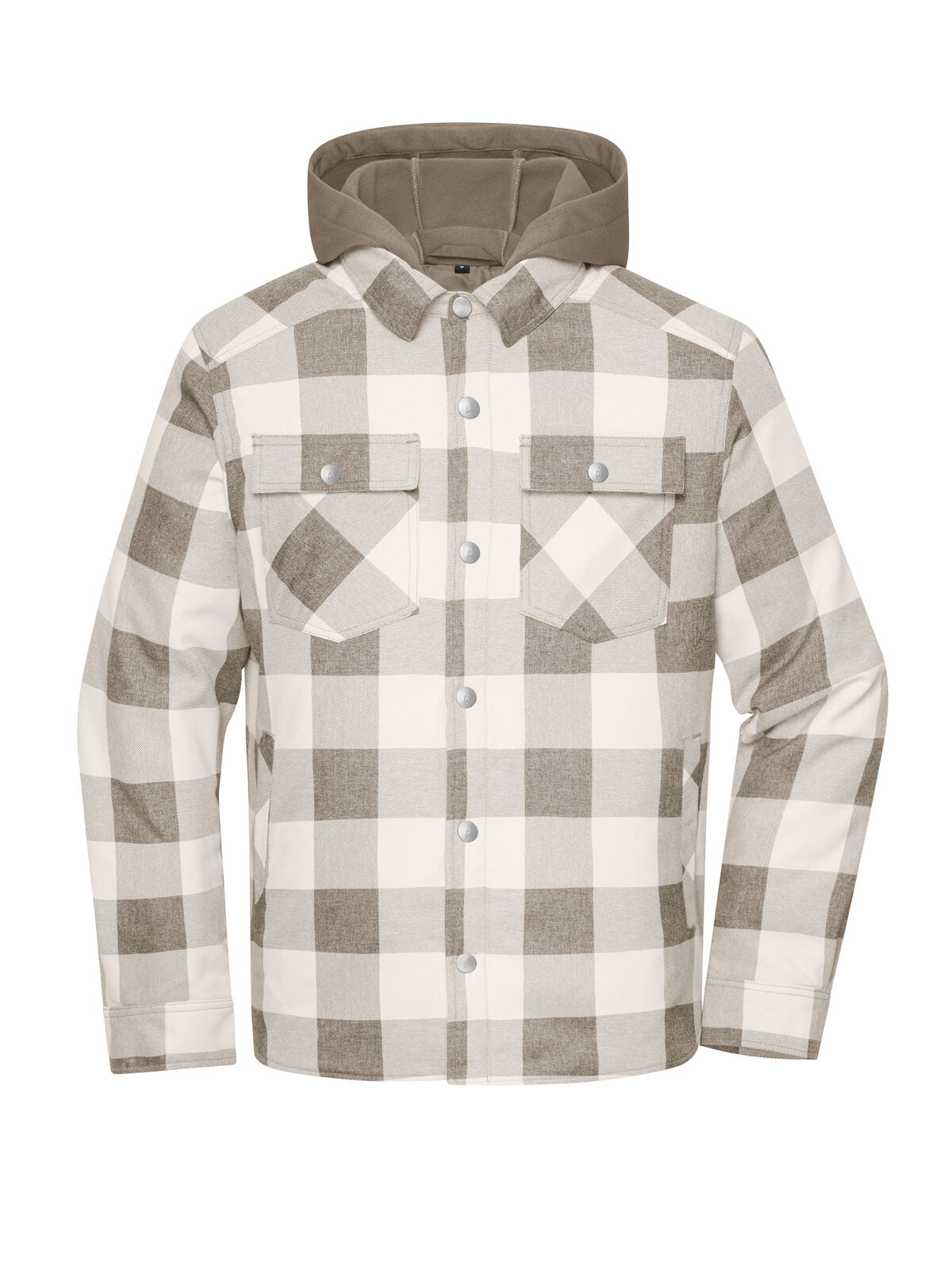 Workwear Check Shirt Jacket Herren – Daiber – Farbe dusty-brown/cement – individuell veredelbar