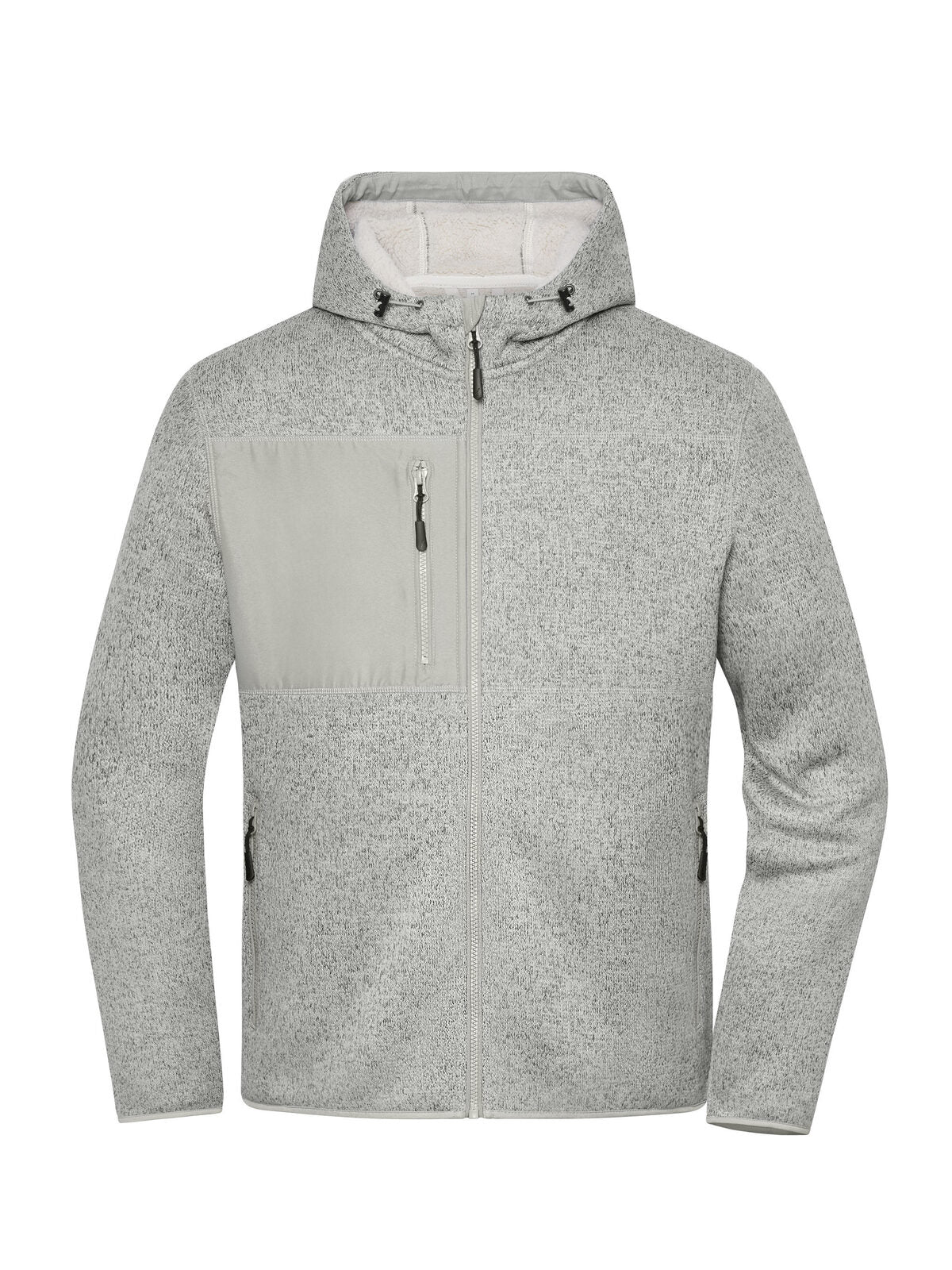 Workwear Knitted Fleece Jacket Herren – Daiber – Farbe cement-melange/nature – individuell veredelbar
