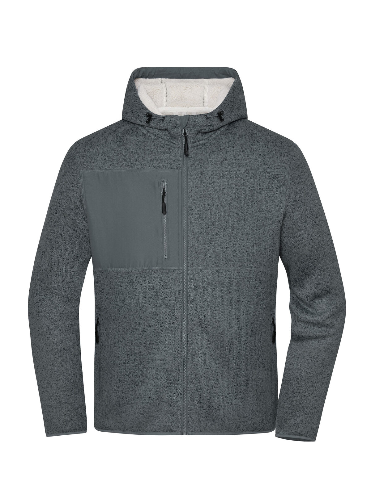 Workwear Knitted Fleece Jacket Herren – Daiber – Farbe metal-grey-melange/nature – individuell veredelbar
