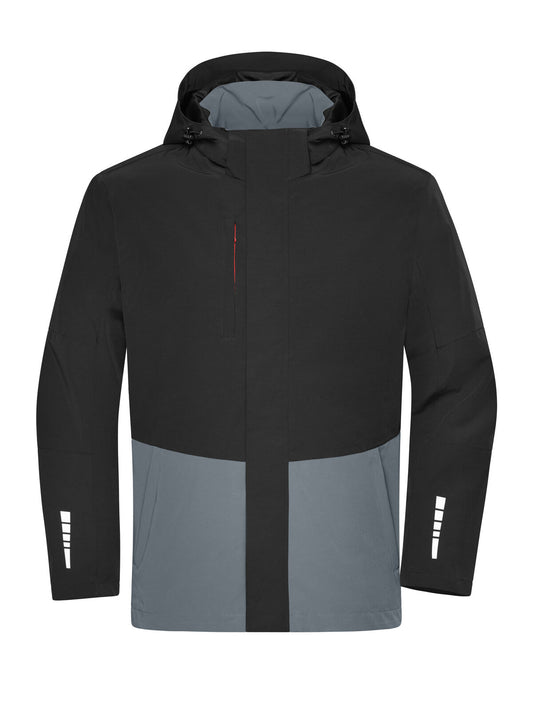 Workwear Hardshell Rainjacket Herren – Daiber – Farbe black/metal-grey – individuell veredelbar
