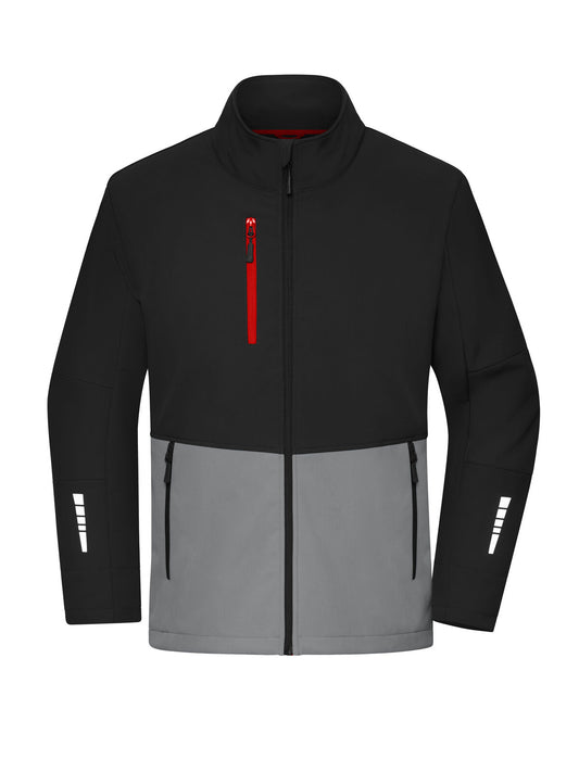 Workwear Softshell Jacket Herren – Daiber – Farbe black/metal-grey – individuell veredelbar