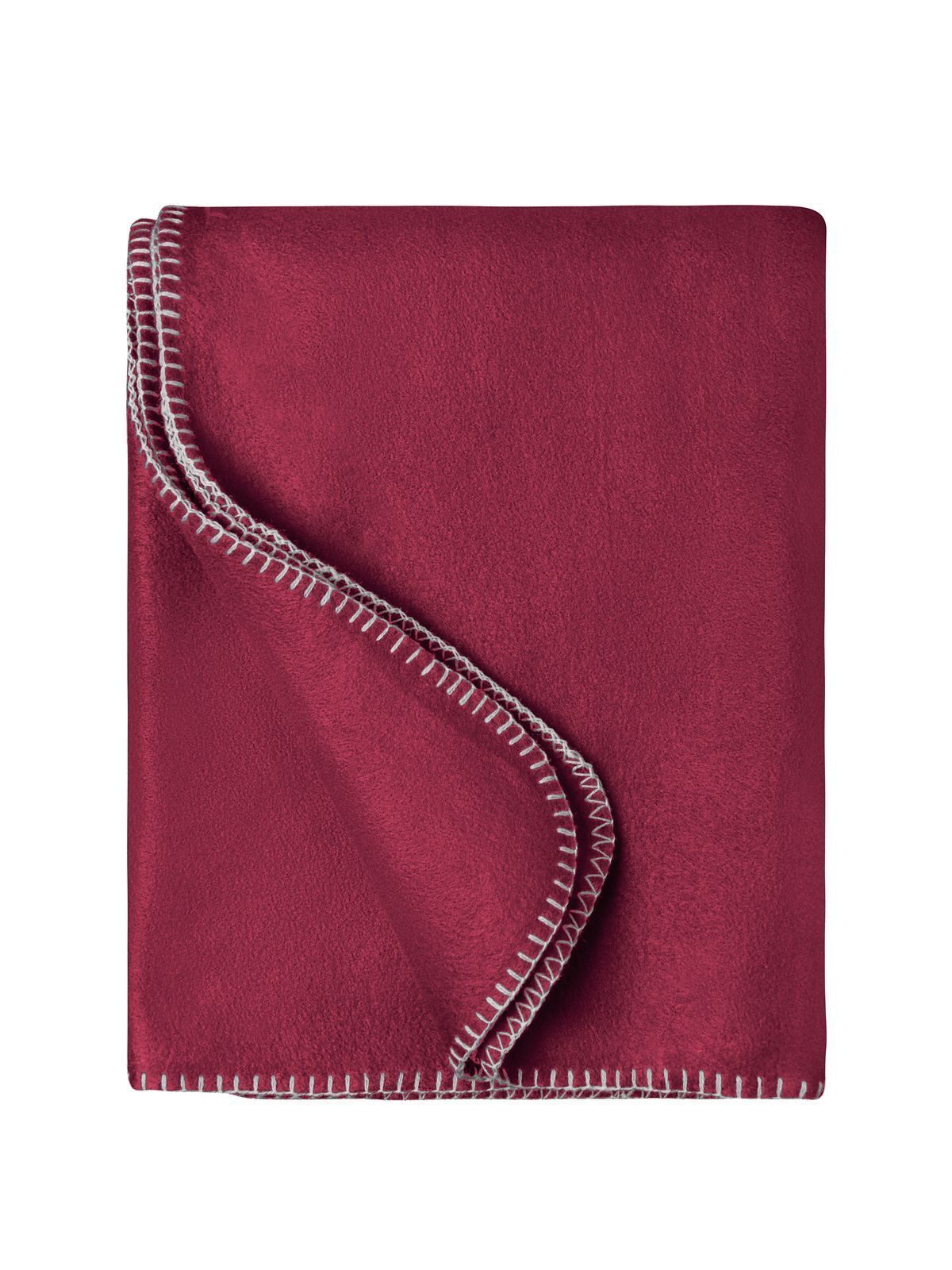 Fleece Blanket 130x170 Handtuch – Daiber – Farbe bordeaux/natural – individuell veredelbar