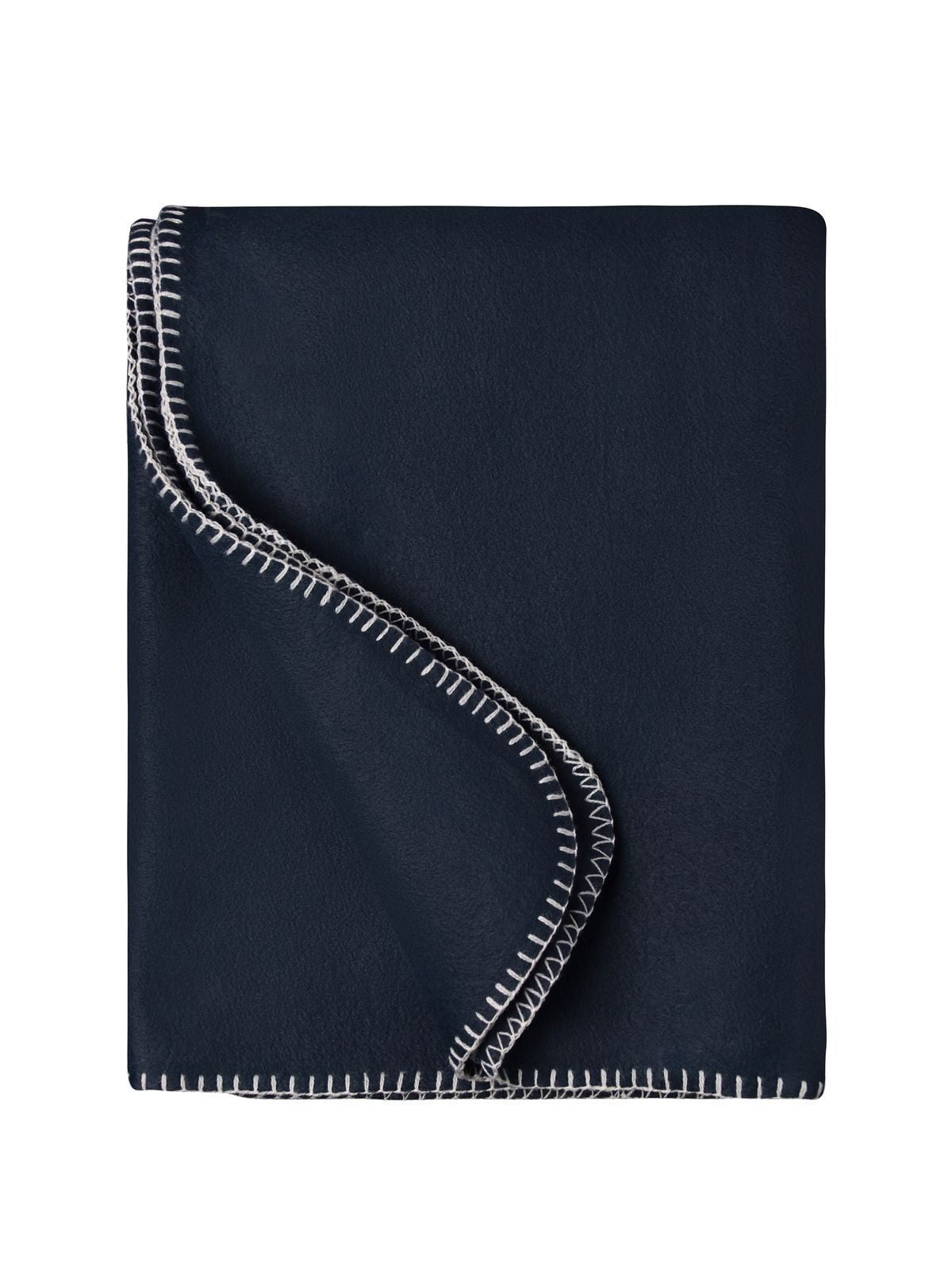 Fleece Blanket 130x170 Handtuch – Daiber – Farbe blun navy/naturale – individuell veredelbar