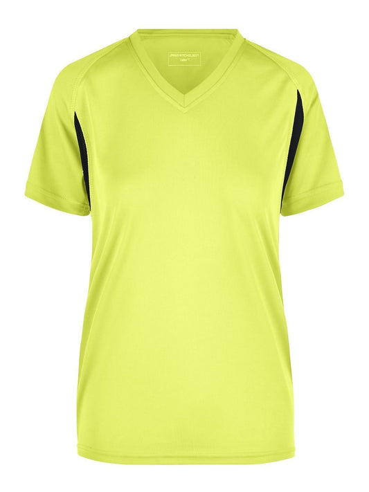 Ladies' Running-T Damen T-Shirt – Daiber – Farbe fluoyellow/black – individuell veredelbar