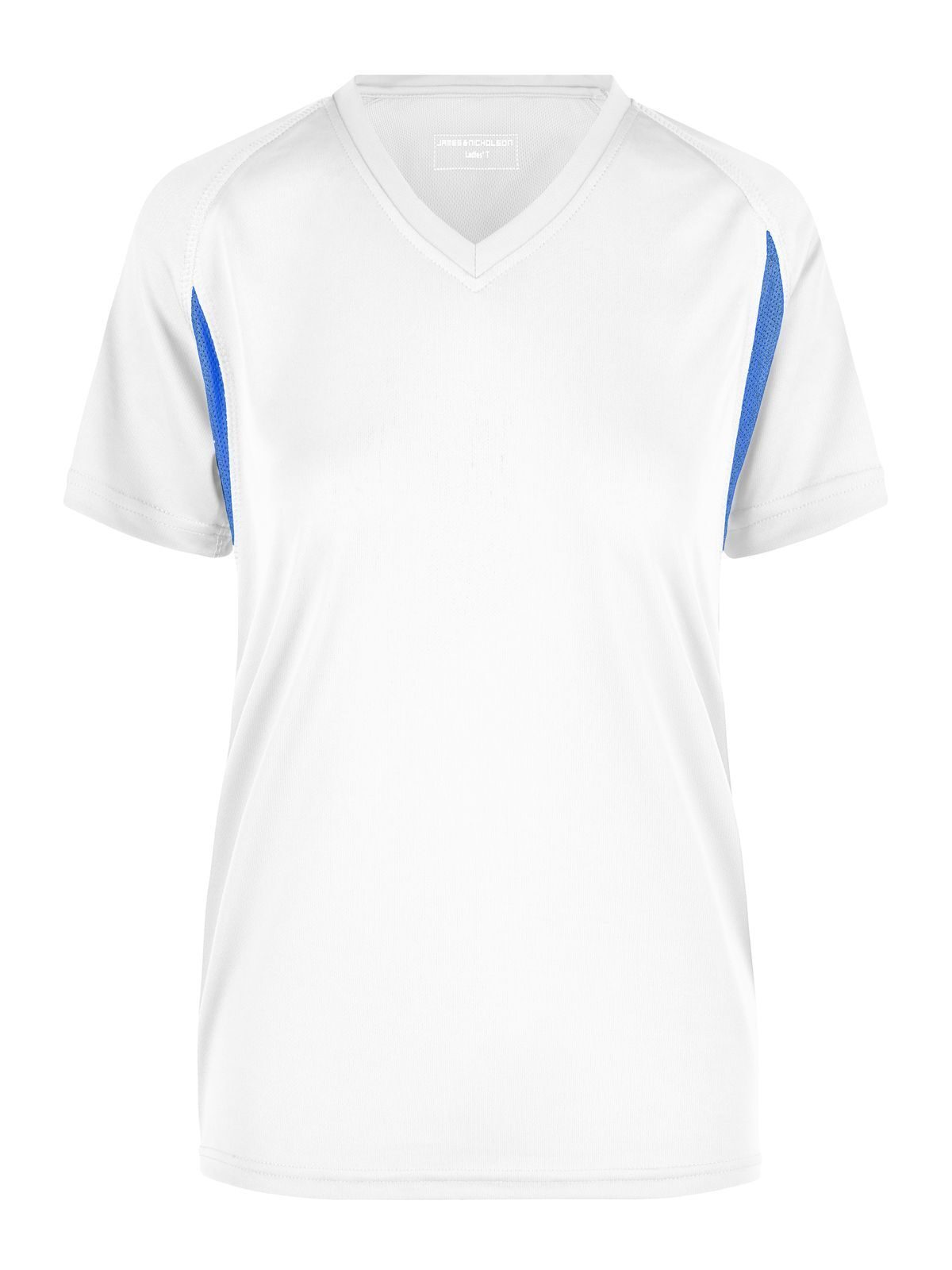 Ladies' Running-T Damen T-Shirt – Daiber – Farbe white/royal – individuell veredelbar