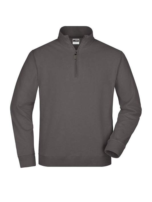 Round-Neck Zip Sweatshirt / Hoodie – Daiber – Farbe carbon – individuell veredelbar