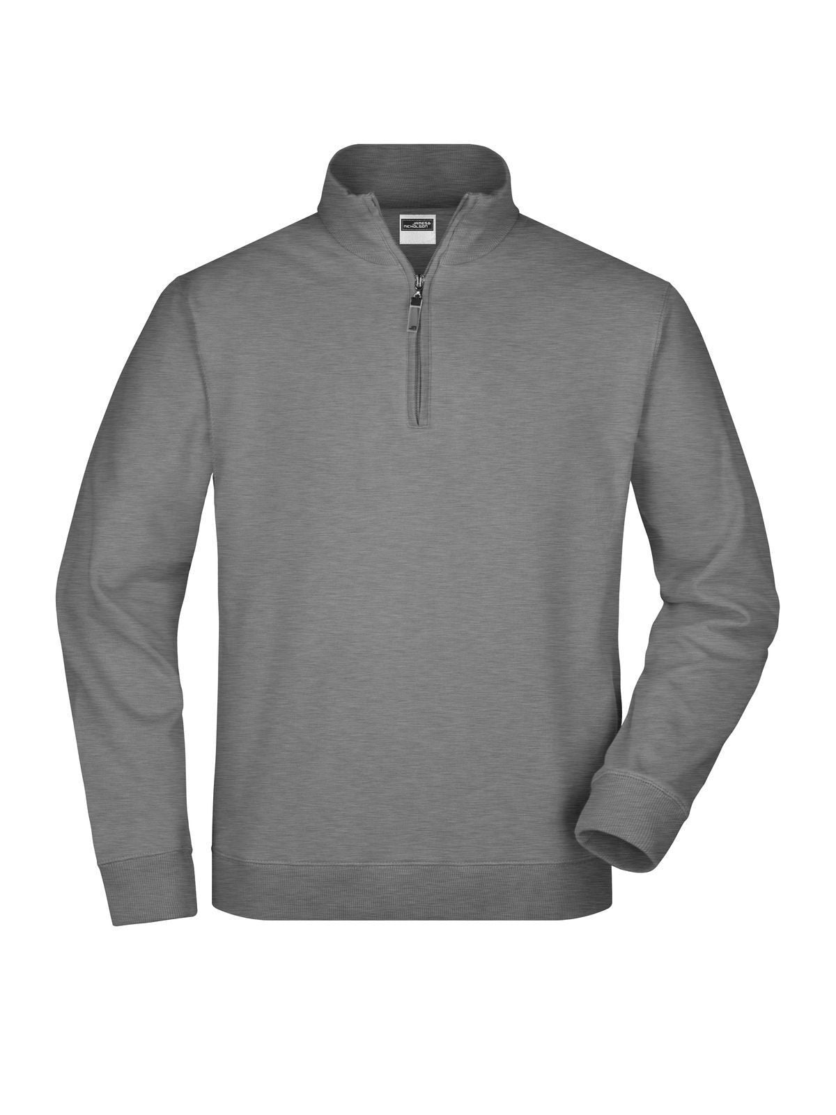 Round-Neck Zip Sweatshirt / Hoodie – Daiber – Farbe sports-grey – individuell veredelbar