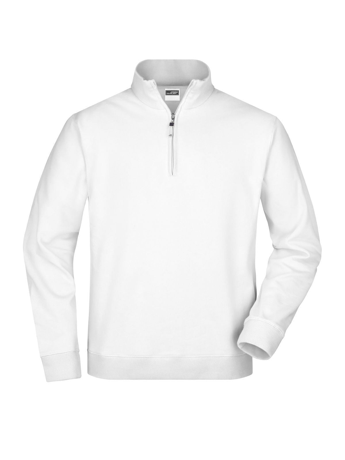 Round-Neck Zip Sweatshirt / Hoodie – Daiber – Farbe Weiß – individuell veredelbar