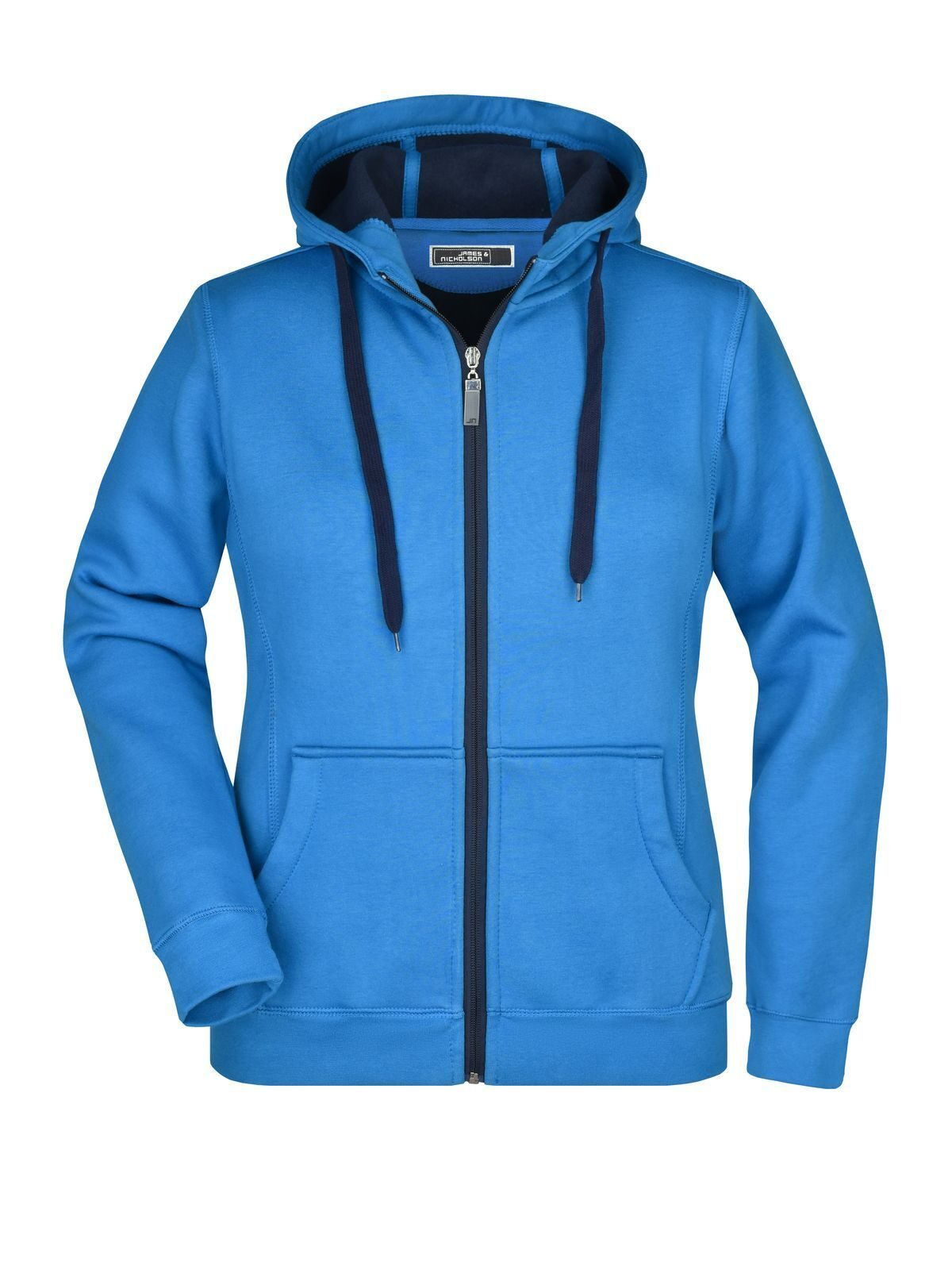 Ladies' Doubleface Jacket Damen Sweatshirt / Hoodie – Daiber – Farbe azur/navy – individuell veredelbar