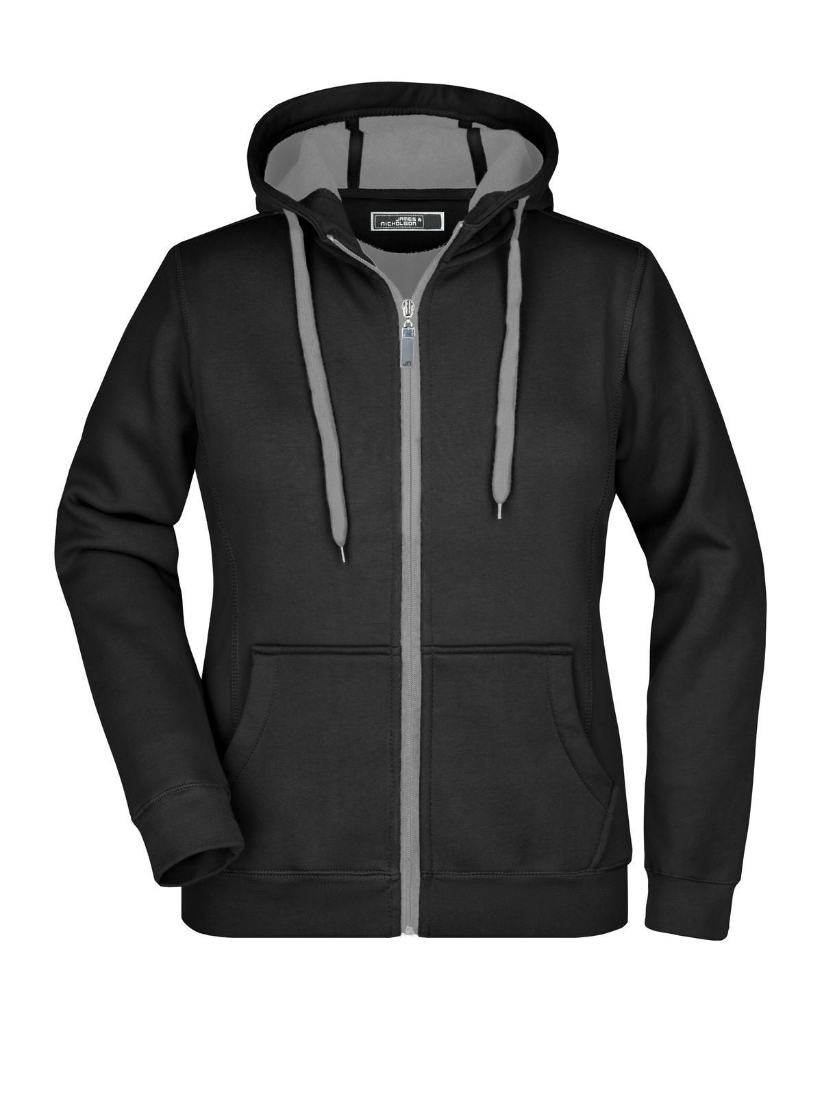 Ladies' Doubleface Jacket Damen Sweatshirt / Hoodie – Daiber – Farbe black/carbon – individuell veredelbar