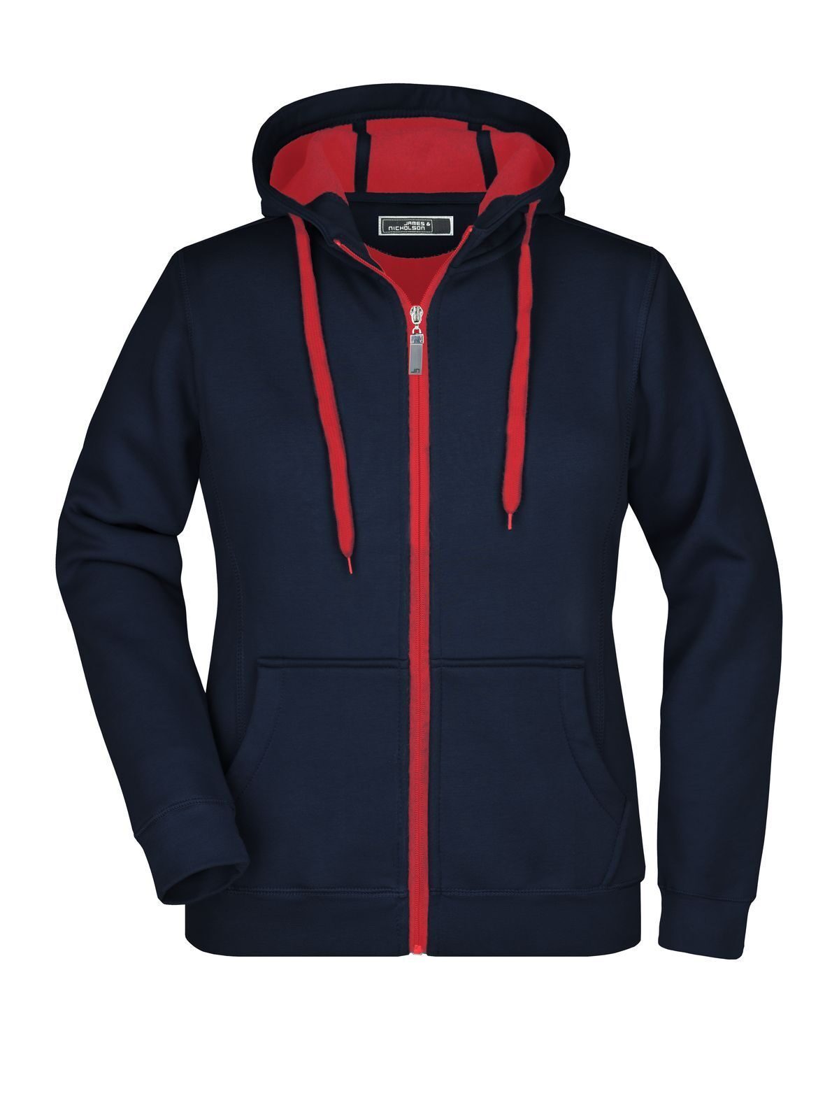 Ladies' Doubleface Jacket Damen Sweatshirt / Hoodie – Daiber – Farbe navy/red – individuell veredelbar