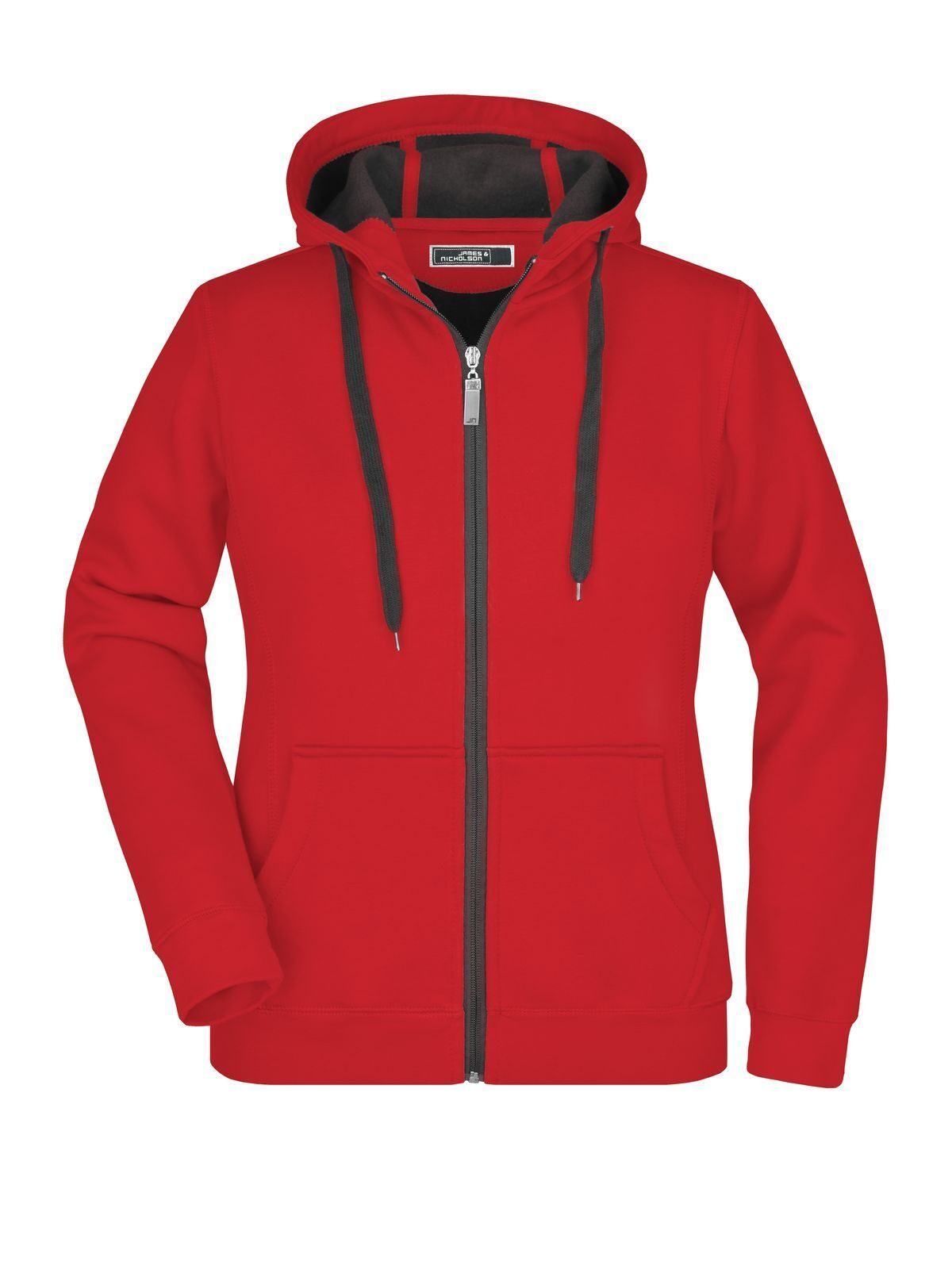 Ladies' Doubleface Jacket Damen Sweatshirt / Hoodie – Daiber – Farbe red/carbon – individuell veredelbar