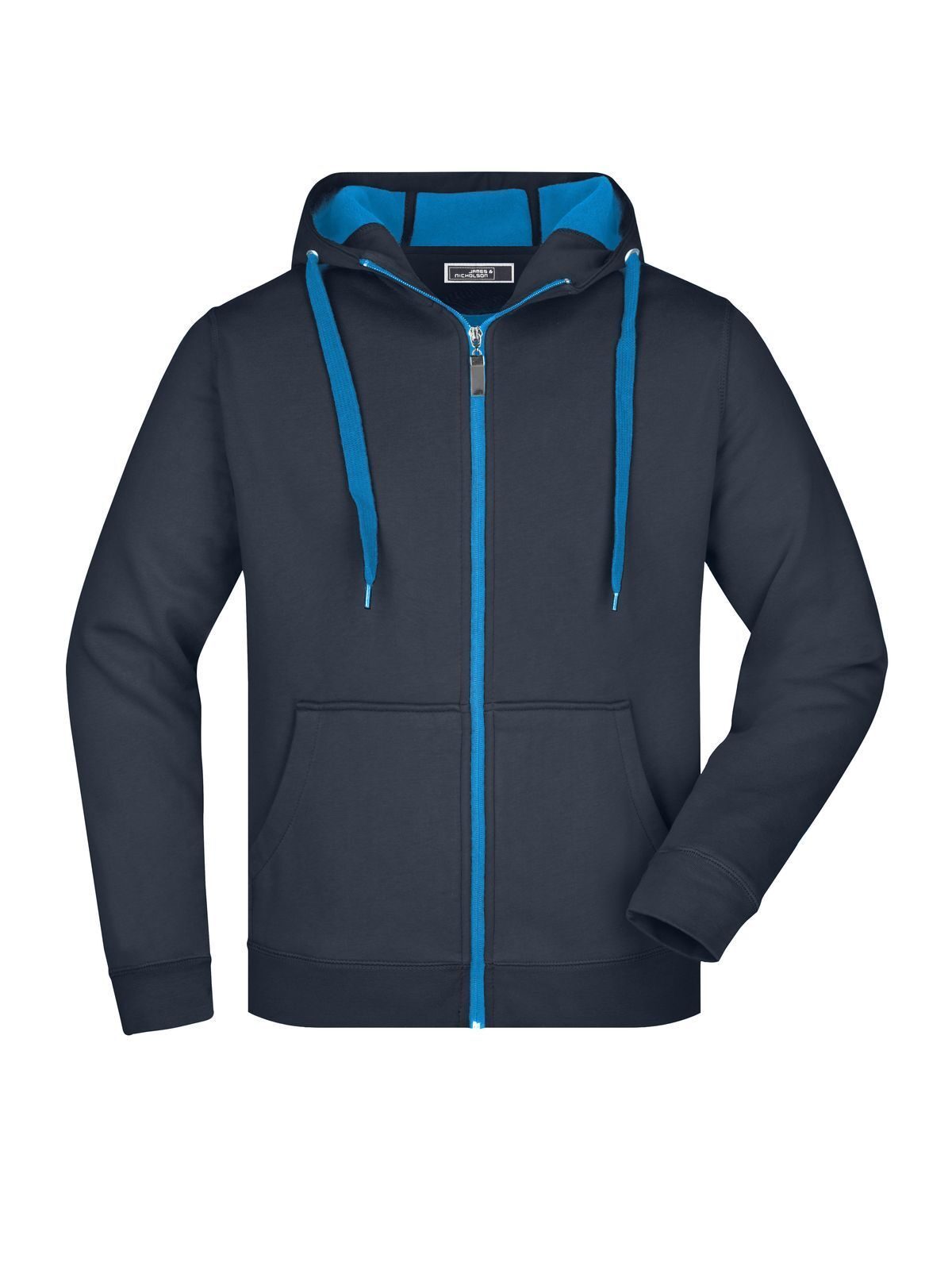 Doubleface Jacket Herren Sweatshirt / Hoodie – Daiber – Farbe navy/aqua – individuell veredelbar