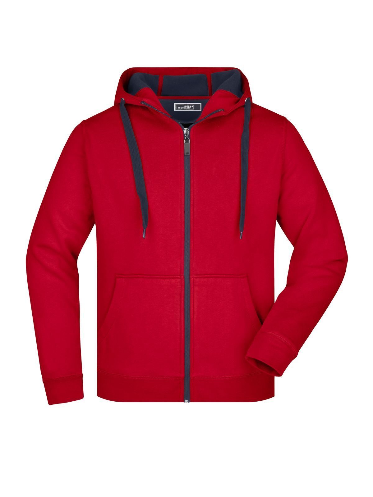 Doubleface Jacket Herren Sweatshirt / Hoodie – Daiber – Farbe red/carbon – individuell veredelbar