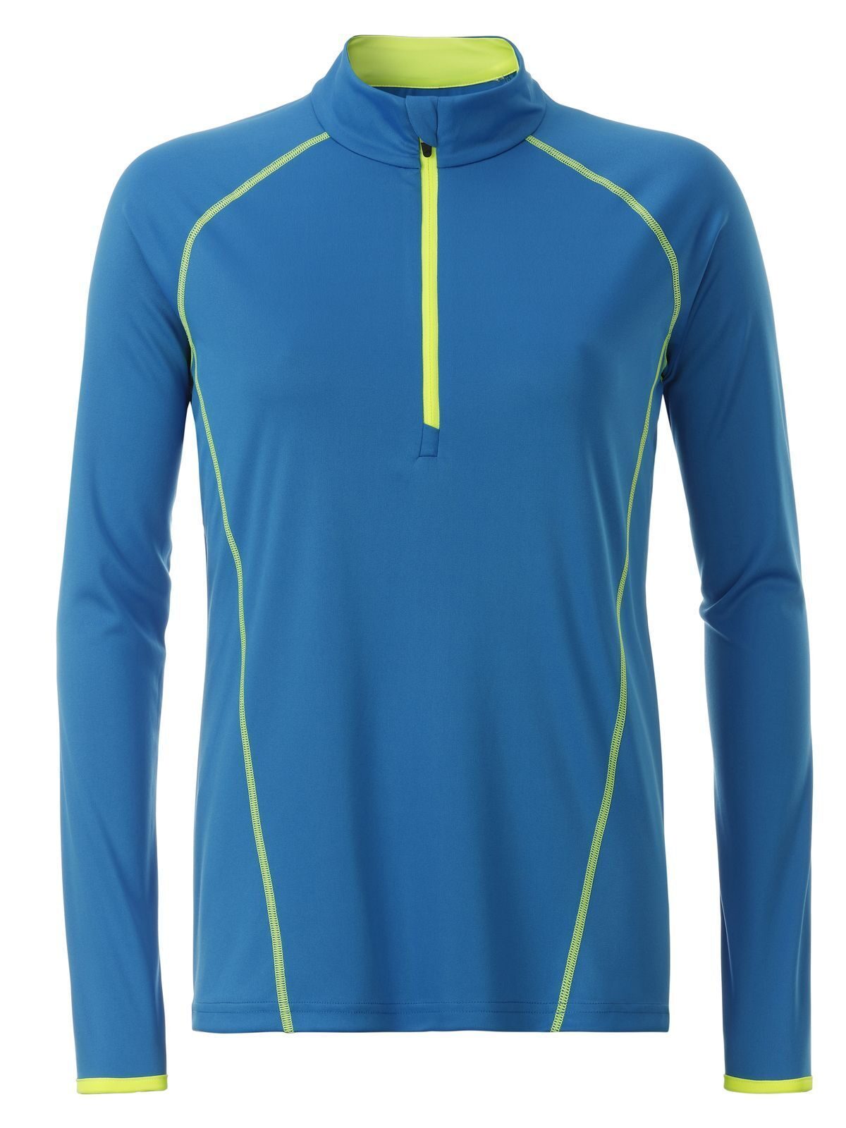 Ladies' Sports Longsleeve Damen T-Shirt – Daiber – Farbe bright-blue/bright-yellow – individuell veredelbar