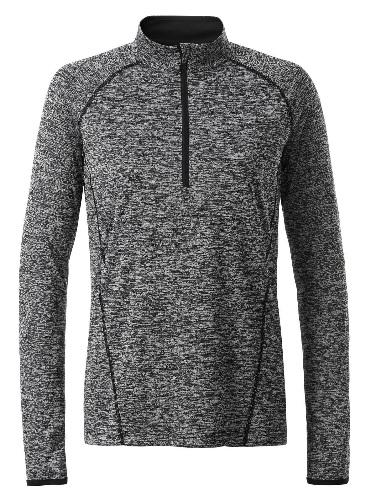 Ladies' Sports Longsleeve Damen T-Shirt – Daiber – Farbe black-melange/black – individuell veredelbar