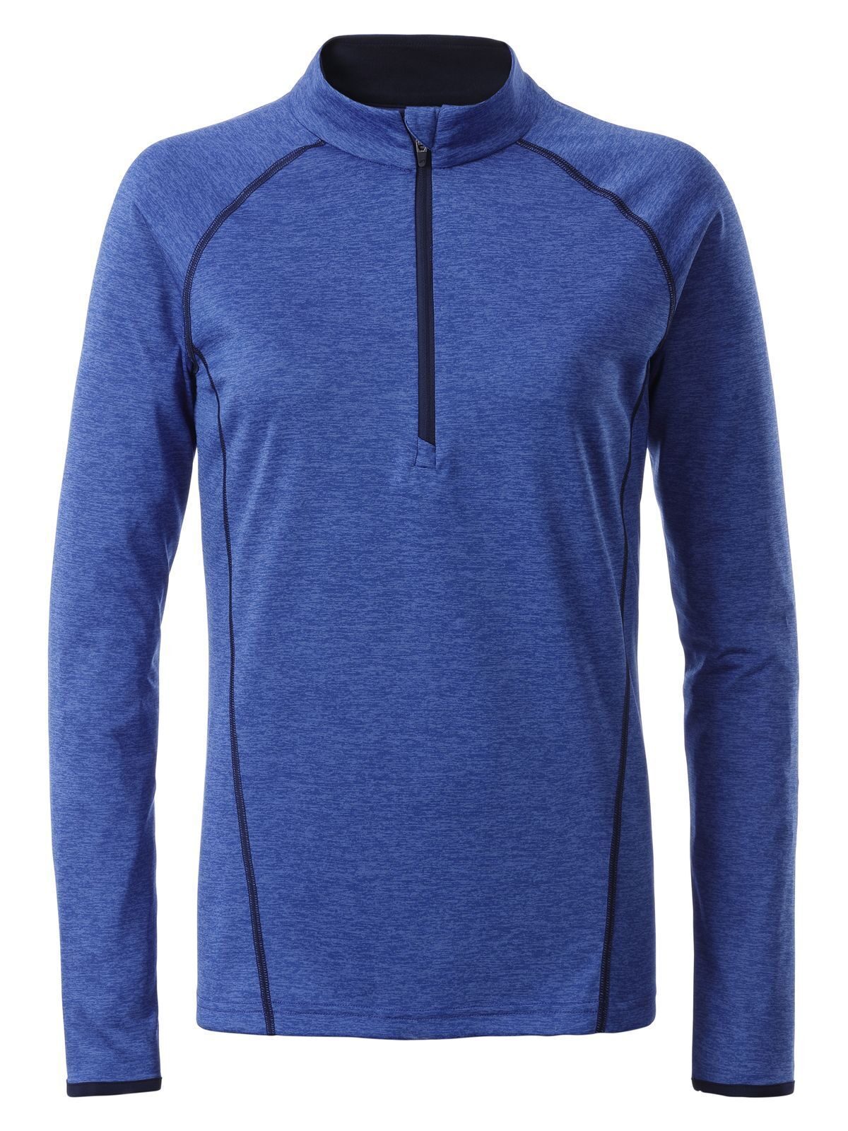 Ladies' Sports Longsleeve Damen T-Shirt – Daiber – Farbe blue-melange/navy – individuell veredelbar