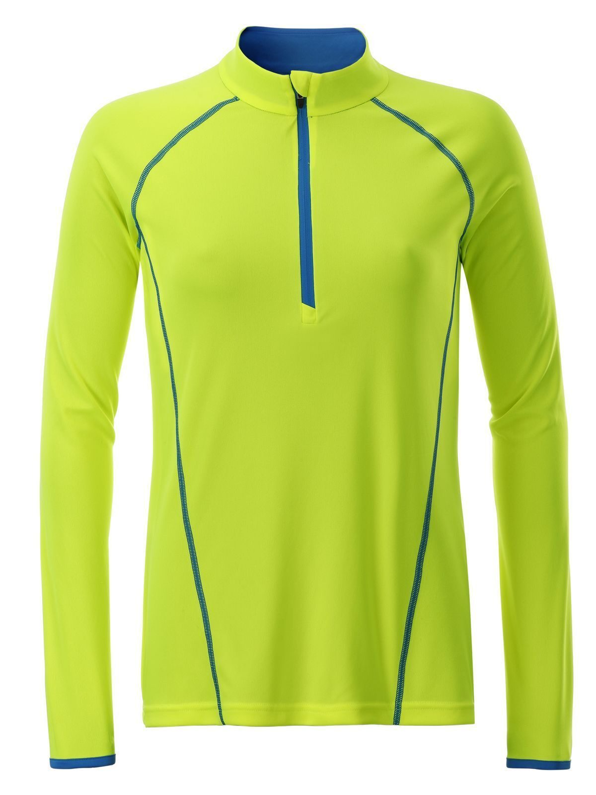 Ladies' Sports Longsleeve Damen T-Shirt – Daiber – Farbe bright-yellow/bright-blue – individuell veredelbar